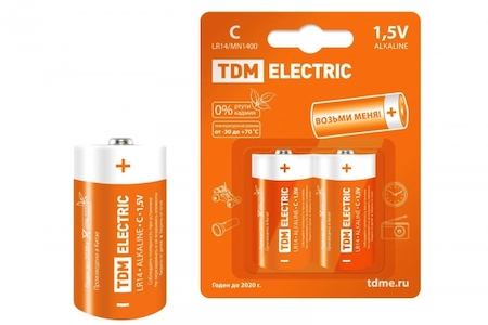 TDM ELECTRIC SQ1702-0011 Элемент питания LR14 C Alkaline 1,5V BP-2 TDM